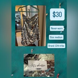 12th Tribe Silver Sequin Strapless Mini Dress